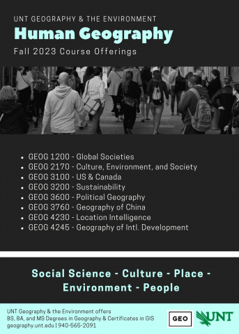 Fall 2023 Human Geography Course Offerings