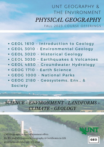 Fall 2023 Course Offerings Physical Geography